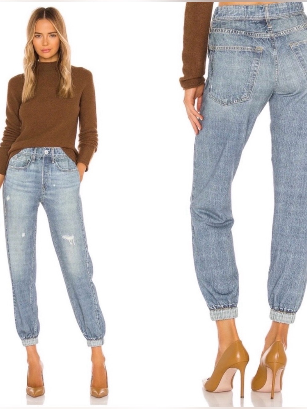 rag & bone Miramar Joggers Glass Hill Denim Print Terry Pants XL